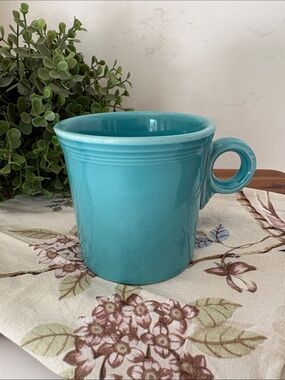 Fiesta Turquoise Ceramic Mug with Loop Handle